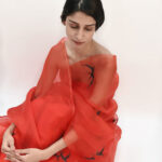 Silhouette sky red saree image 5