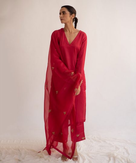 erle red kurta product image 9